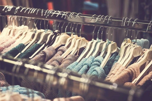rack of clothing 