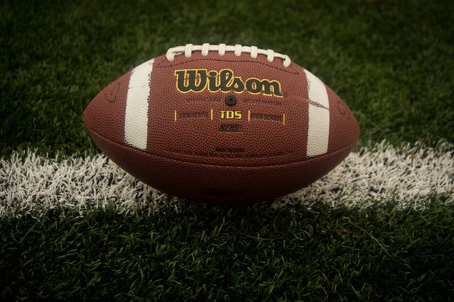 football sitting on the field 